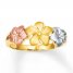 Plumeria Ring 14K Tri-Color Gold