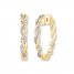 Hoop Earrings 1/4 ct tw Diamonds 10K Yellow Gold