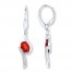 Lab-Created Ruby Earrings Lab-Created Sapphires Sterling Silver
