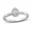 Diamond Promise Ring 1/5 ct tw Pear/Round 10K White Gold