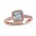 Aquamarine & Diamond Ring 1/10 ct tw Cushion/Round-cut 10K Rose Gold