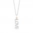 Hallmark Diamonds Love Necklace 1/8 ct tw Sterling Silver/10K Rose Gold 18"