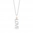 Hallmark Diamonds Love Necklace 1/8 ct tw Sterling Silver/10K Rose Gold 18"