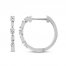 Diamond Hoop Earrings 1/5 ct tw Round/Baguette-Cut 10K White Gold