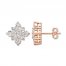 Diamond Earrings 3/4 ct tw Round/Princess-cut 10K Rose Gold