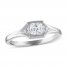 Diamond Engagement Ring 1/2 ct tw Princess/Round 14K White Gold