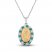 Lab-Created Emerald & White Lab-Created Sapphire Mary Necklace Sterling Silver/10K Yellow Gold 18"