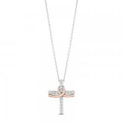 Hallmark Diamonds Necklace 1/10 ct tw Sterling Silver/10K Gold