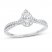 Diamond Engagement Ring 1/2 ct tw Pear/Round 14K White Gold