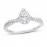 Diamond Engagement Ring 1/2 ct tw Pear/Round 14K White Gold