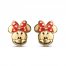 Children's Minnie Mouse Enamel Earrings 14K Yellow Gold