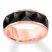 8mm Faceted Wedding Band Black/Rose Tungsten Carbide
