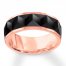 8mm Faceted Wedding Band Black/Rose Tungsten Carbide