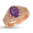 Le Vian Grape Amethyst Ring 3/4 ct tw Nude Diamonds 14K Gold