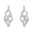 Diamond Swirl Earrings 1/8 ct tw Round-cut Sterling Silver