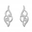 Diamond Swirl Earrings 1/8 ct tw Round-cut Sterling Silver