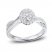 Diamond Engagement Ring 1/2 ct tw Round/Baguette 10K White Gold