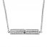 Diamond Message Necklace 1/4 ct tw Sterling Silver