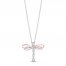 Hallmark Diamonds Dragonfly Necklace 1/10 ct tw Sterling Silver/10K Rose Gold
