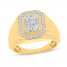Men's Diamond Halo Ring 1 ct tw Round-cut 10K Yellow Gold