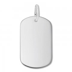 Dog Tag Charm Sterling Silver