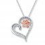 Paw Print Necklace 1/10 ct tw Diamonds Sterling Silver/10K Gold