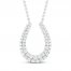 Diamond Horseshoe Necklace 1/5 ct tw Round-cut Sterling Silver 18"