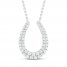 Diamond Horseshoe Necklace 1/5 ct tw Round-cut Sterling Silver 18"