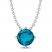 London Blue Topaz Solitaire Necklace Round-cut Sterling Silver 18"