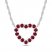 Lab-Created Ruby Heart Necklace Sterling Silver 18"