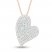 Diamond Heart Necklace 1/3 ct tw Round-cut 10K Rose Gold 18"