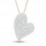 Diamond Heart Necklace 1/3 ct tw Round-cut 10K Rose Gold 18"