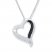 Black/White Diamond Heart Necklace 1/10 ct tw 10K White Gold
