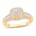 Diamond Engagement Ring 1/2 ct tw Round/Baguette 10K Yellow Gold