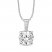 Diamond Solitaire Necklace 1/10 ct tw Round-cut 14K White Gold 18"