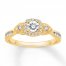 Diamond Ring 1/5 ct tw Round-cut 10K Two-Tone Gold
