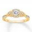 Diamond Ring 1/5 ct tw Round-cut 10K Two-Tone Gold