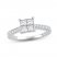 Multi-Diamond Engagement Ring 1-1/4 ct tw Princess/Round 14K White Gold