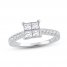 Multi-Diamond Engagement Ring 1-1/4 ct tw Princess/Round 14K White Gold