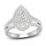 Multi-Diamond Engagement Ring 1-1/5 ct tw Pear/Round-Cut 14K White Gold