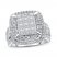 Diamond Engagement Ring 3 ct tw Princess/Round 10K White Gold