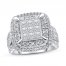 Diamond Engagement Ring 3 ct tw Princess/Round 10K White Gold