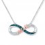 Infinity Necklace 1/10 ct tw Diamonds Sterling Silver/10K Gold