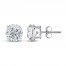 Diamond Solitaire Stud Earrings 3/8 ct tw Round-cut 14K White Gold