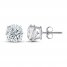 Diamond Solitaire Stud Earrings 3/8 ct tw Round-cut 14K White Gold