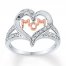 Mom Heart Ring 1/10 ct tw Diamonds Sterling Silver/10K Gold