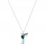 Le Vian Blue Topaz Bird Necklace 1/20 ct tw Diamonds 14K Vanilla Gold 18"