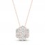 Diamond Fashion Necklace 1/4 ct tw Round-cut 10K Rose Gold 18"