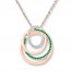 Lab-Created Emerald Necklace 1/20 ct tw Diamonds 10K Rose Gold