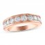 Diamond Wedding Band 1-1/5 ct tw Round-cut 14K Rose Gold